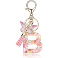 thumbnail image 2 of Porte-clés Lettre A-Z Pendentif Papillon à Franges Porte-Clés, 2 of 3