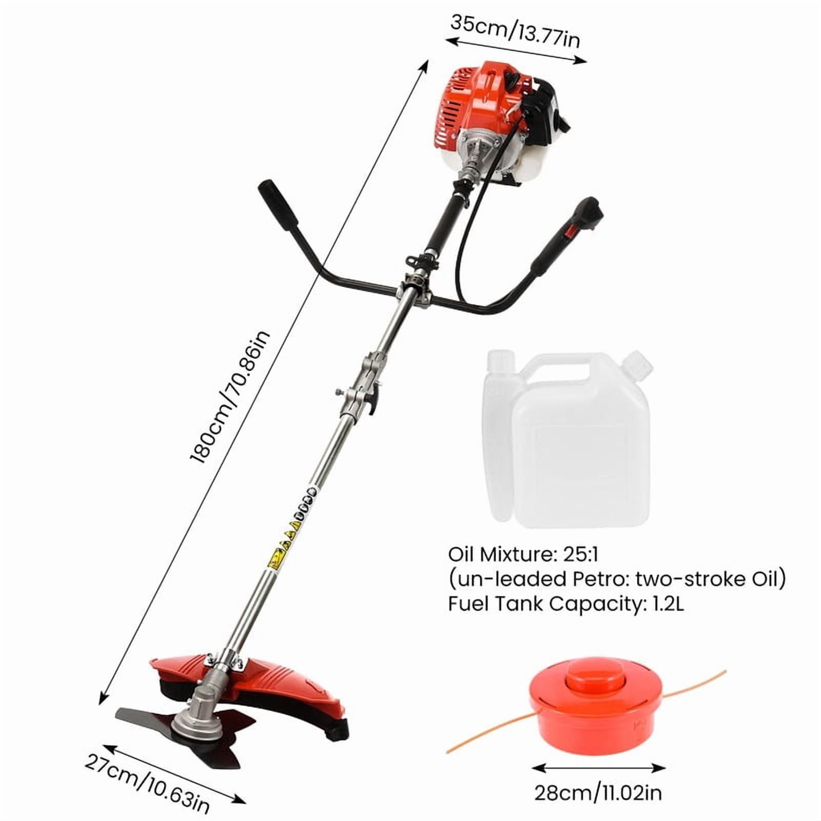 YNCE Weed Eater Gas Powe 52cc 2-Stroke Gas Crank, 2 in 1 Grass Trimmer, Multi-Functional Trimming Tool - String Trimmer, Brush Trimmer