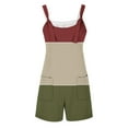 thumbnail image 4 of ZyeKqe Women Rompers Summer Casual Sleeveless Short Jumpsuits Trendy Color Block Overalls with Pockets, 4 of 5