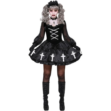 

Fall Dresses for Women 2023 Clearance Round-Neck Long Sleeve Costumes Fetival Women s Horror Role Play Mesh Sleeves Pleated Hem Dress