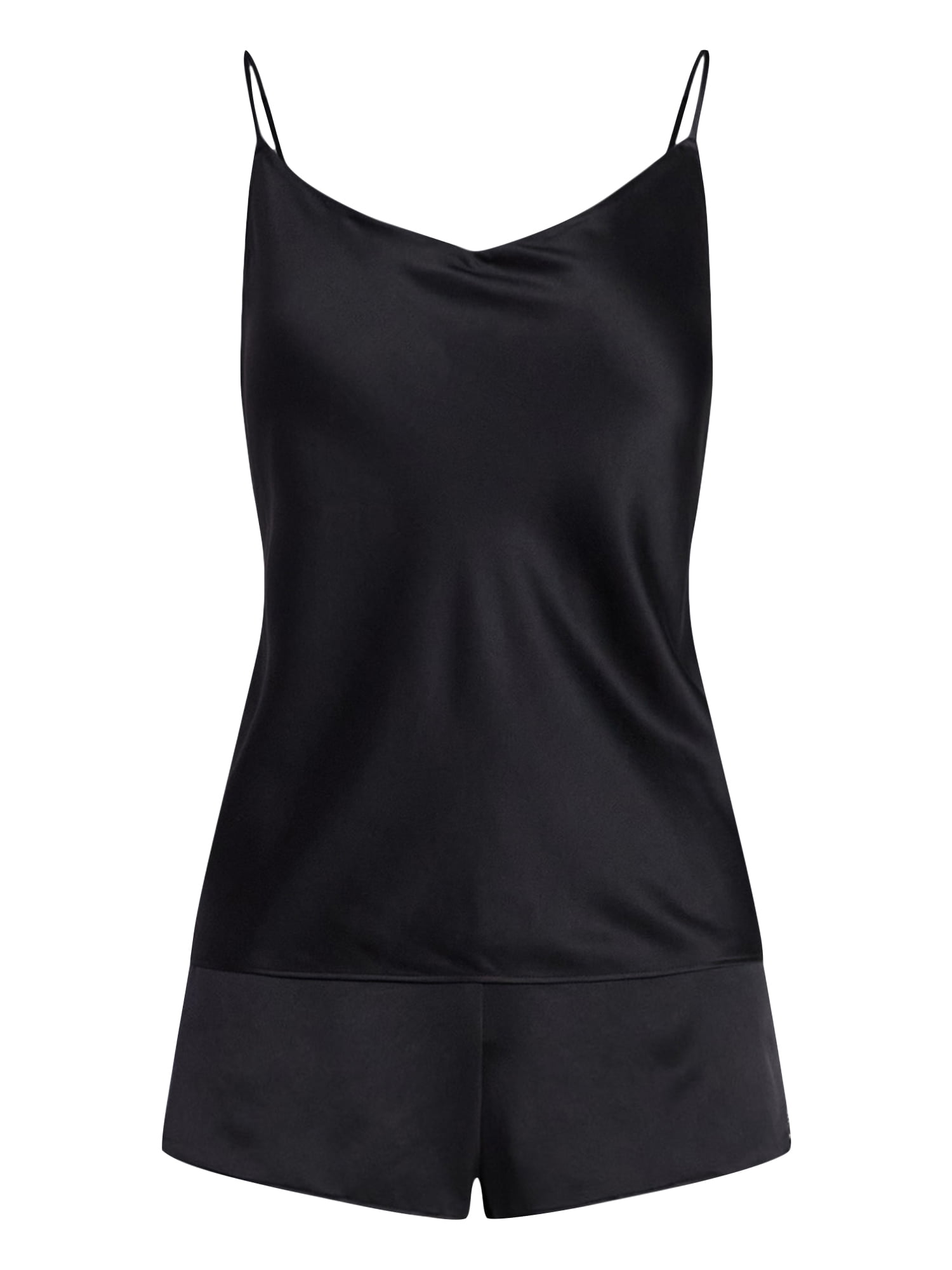 Joyspun Women’s Lace Trim Satin Cami and Shorts Set, Sizes S-3X