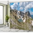 thumbnail image 4 of Ambesonne Lake Shower Curtain, Snowy Allgau Alps Clouds Print, 69"Wx75"L, Sea Blue and Green Brown, 4 of 4