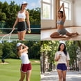 thumbnail image 4 of URATOT 5 Pack XL Women's Cotton Yoga Dance Short Pants Sport Shorts Summer Athletic Cycling Hiking Sports Shorts, 4 of 6