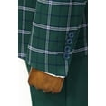 thumbnail image 6 of Men's Wessi Slim Fit 3PC Green with White and Navy Plaid Formal Suit TY-1431, 6 of 8