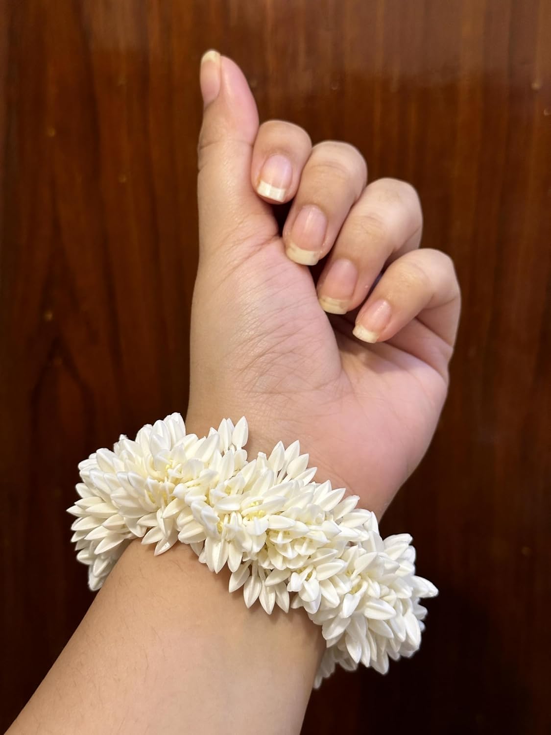 Indian Mogra White Gajra Hair Accessories Gajra Rubber Band for Women (Pack of 2)(White)