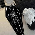 thumbnail image 4 of JeashCHAT Halloween Coffin Bathroom Rug Gothic Decor Horror Skeleton Black Bath Mat Non-Slip Washable Holiday Floor Mat for Bedroom, Living Room, Bathtub, Kitchen (16x40in), 4 of 8