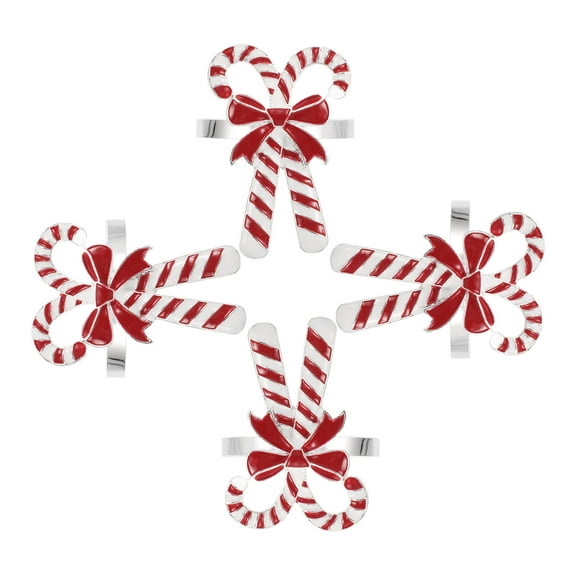 IBASETOY 4Pcs Mardi Gras Napkin Rings Assorted Color Alloy For Guests Table Decorations