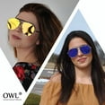thumbnail image 3 of OWL Aviator Sunglasses Gold Metal Frame with Browbar for Men and Women, 3 of 4