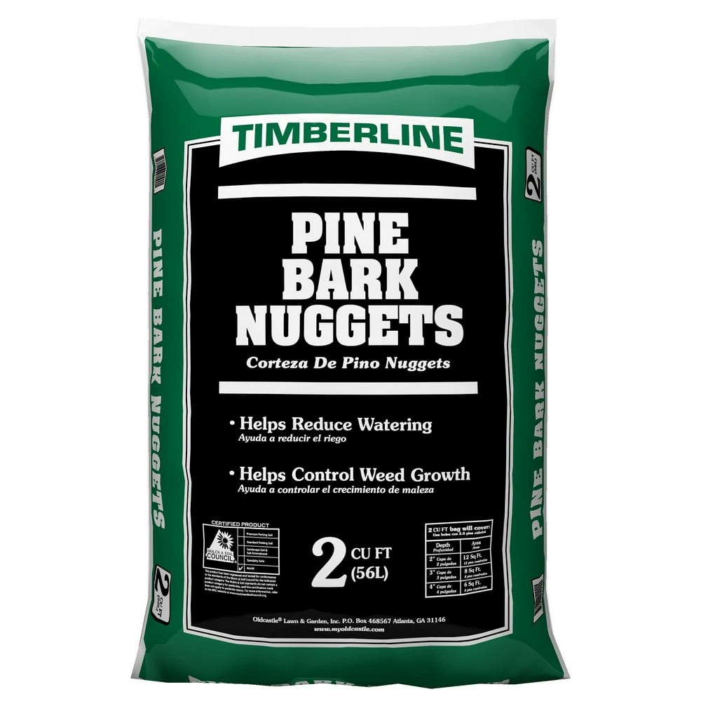 Timberline All Natural Pine Bark Nuggets, Brown, 2 Cubic Foot Walmart
