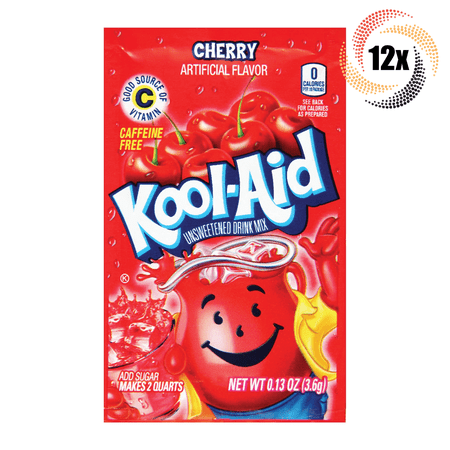 12x Packets Kool-Aid Cherry Caffeine Free Soft Drink Mix | Fast Shipping |