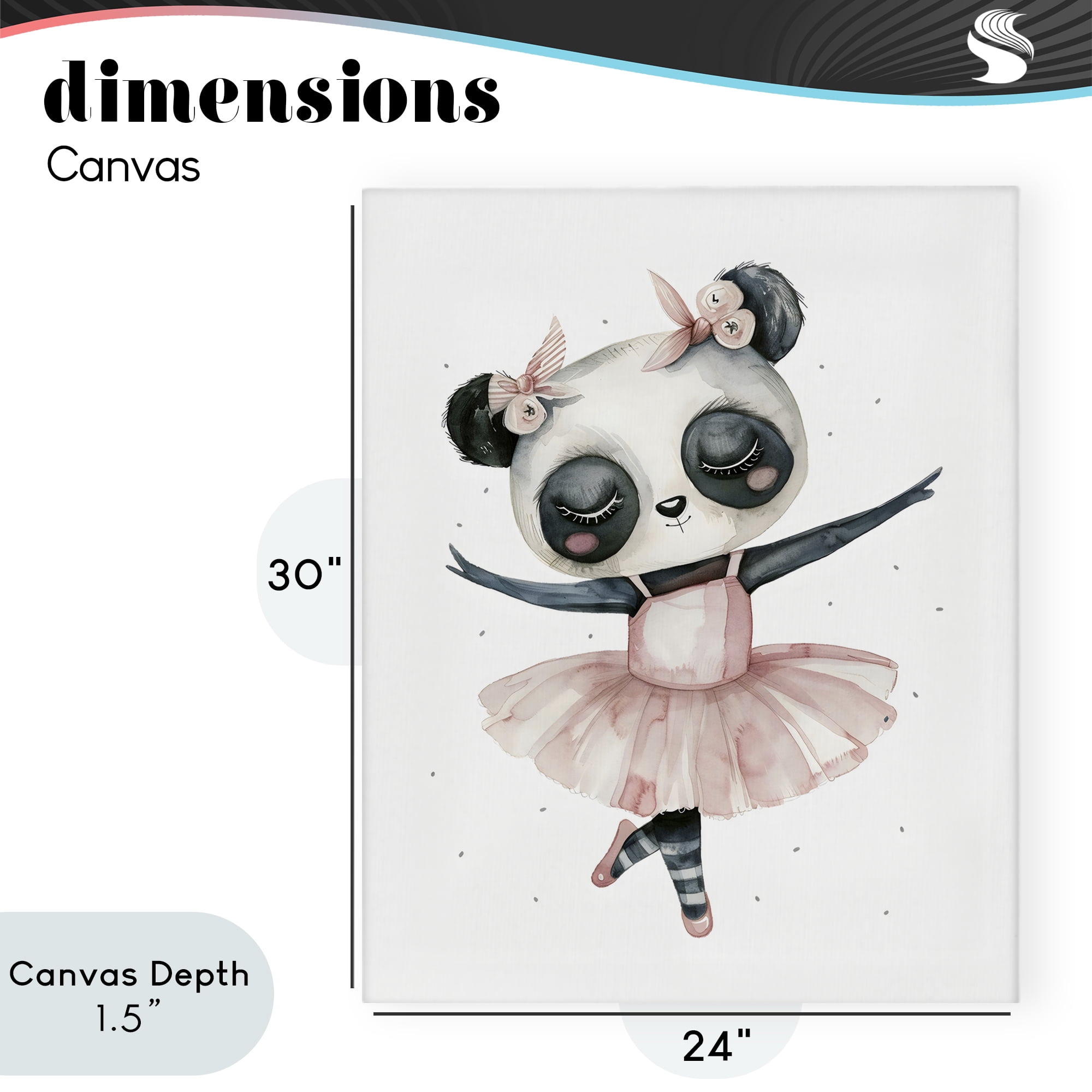 Stupell Industries Ballerina Panda in Pink Tutu Canvas Wall Art, design by LSR Design Studio