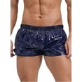 thumbnail image 2 of zdhoor Men's Shiny Metallic Elastic Waistband Trunks Low Rise Boxer Shorts Underpants Navy Blue S, 2 of 6