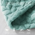 thumbnail image 6 of Exclusivo Mezcla Queen Size Flannel Fleece Blanket, 90"x90" Soft Jacquard Weave Leaves Pattern Velvet Plush Bed Blanket, Celadon, 6 of 7