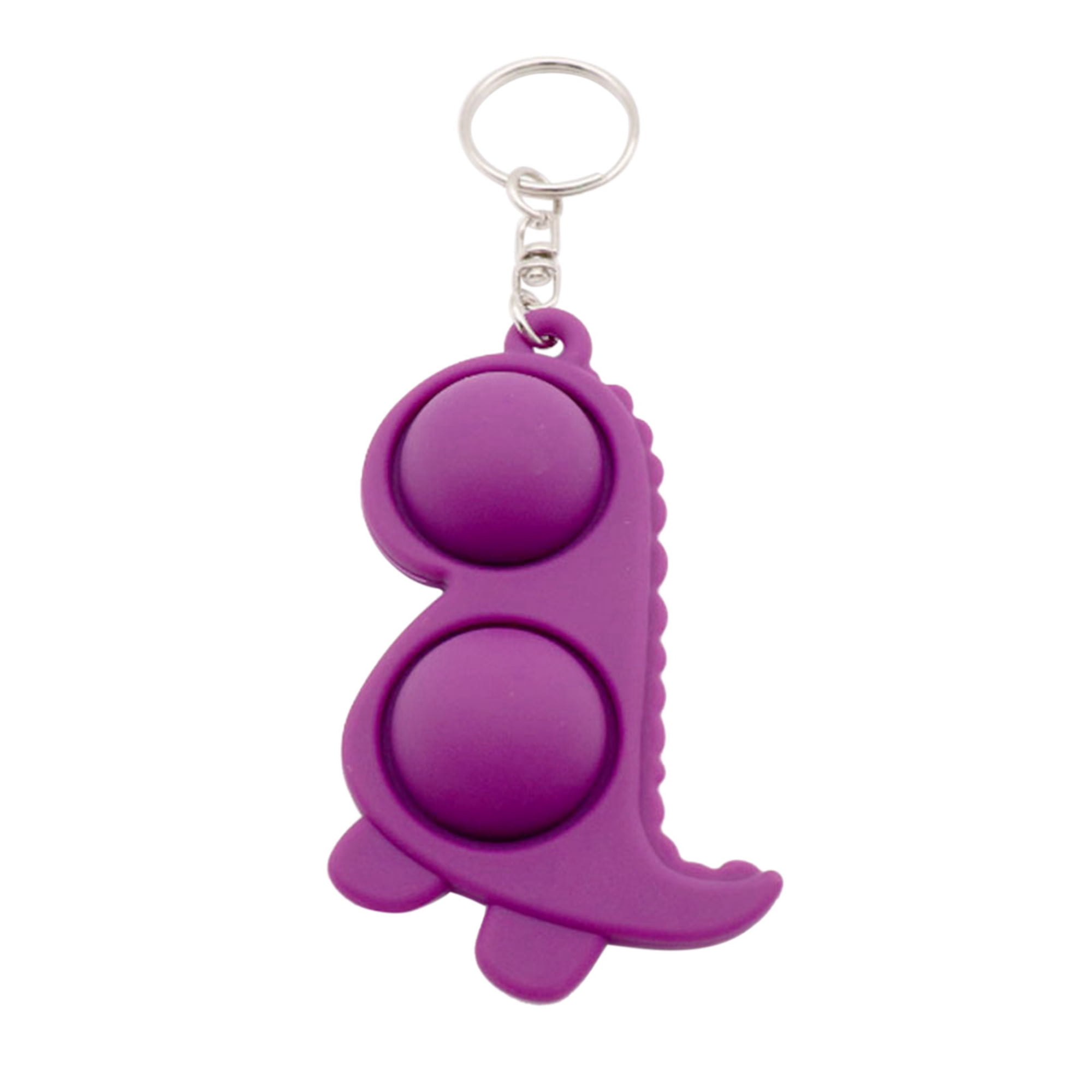 B-THERE Pop it Fidget Toy Red Dinosaur Sensory Push Bubble Keychain 