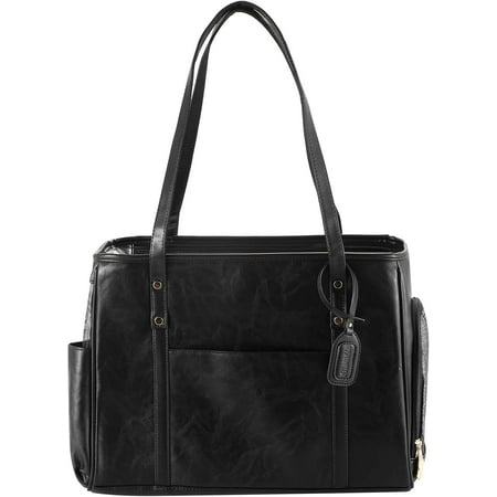 Fashion Dog Carrier Purse  Premium Leather Cat Carrier Bag  Airline Approved Soft Sided Pet Travel Tote Bag with Pockets Black