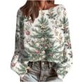 thumbnail image 2 of Fankiway Tunique Chandails en Molleton pour Femmes Imprimé de Noël Décontracté Col Rond Manches Longues Tricot Chandail Mode Automne 2025 Crochet Graphique Hauts Vêtements Hippie Multicolore P, 2 of 5