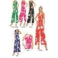 thumbnail image 4 of Women's Floral Print Sleeveless Wide-Leg Jumpsuit with Elastic Waist, 4 of 4