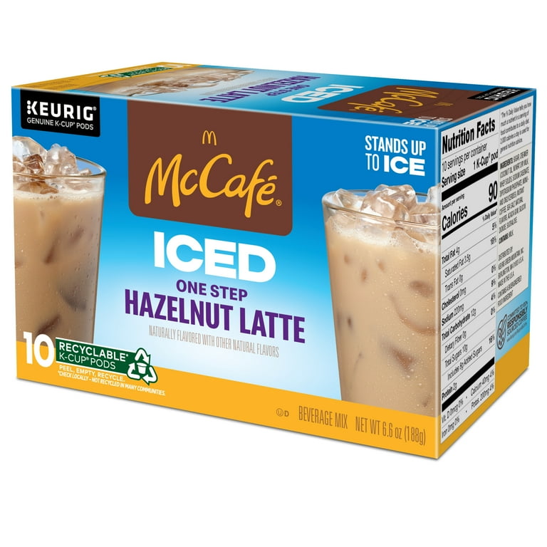 McCafe Flavored Iced Hazelnut Latte K Cup Coffee Pods 10 Count Walmart