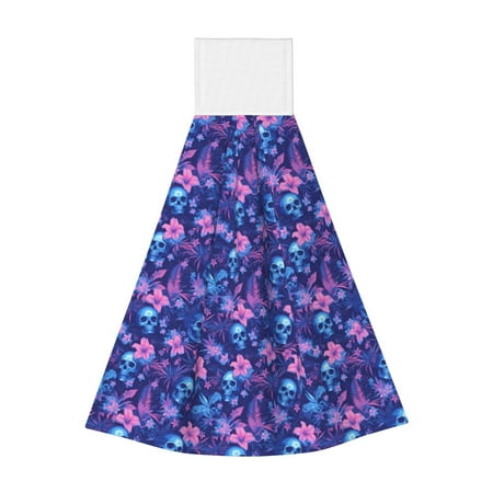 

Coaee Blue Skull Leaf for Fast Absorbent Hanging Towels with Velcro for Kitchen Bathroom Laundryroom
