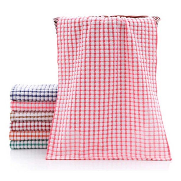 Jumpingount Toalla de té a cuadros paño de cocina cómodo absorción de agua reutilizable paño de cocina toallas para el hogar Protección de la piel Rosado
