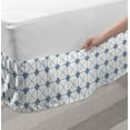 thumbnail image 2 of Vintage Bed Skirt, Moroccan Portuguese Mosaic Tiles Inspired Design Vintage Classical Motifs, Elastic Bedskirt Dust Ruffle Wrap Around for Bedding Decor, 4 Sizes, White Brown and Blue, by Ambesonne, 2 of 2
