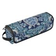 thumbnail image 2 of Hair Tool Organizer Bag with Heat Resistant Mat Removable Travel Storage Case for Hot Air Brushes Curling Irons Dark Teal Turtle Pattern, 2 of 8