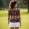 thumbnail image 5 of Uorisanigo Western Tribal Bear Women's Golf Shirt Relaxed Comfortable Quick Dry Athletic Polo Shirts 3/4 Sleeve Soft Breathable Polyester Spandex Fabric Womens Zipper Neck Pullover, 5 of 7
