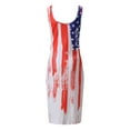 thumbnail image 5 of USSUMA Dress Women's Wedding Guest Sexy Knee Length Bodycon Midi Sundresses for Women Casual Beach 4th of July American Flag U Neck Sleeveless Summer Sun Dresses Graduation, 5 of 5