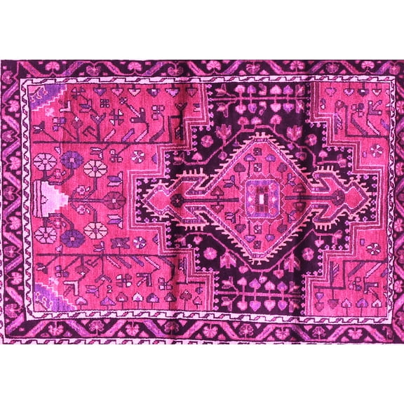 Ahgly Company Indoor Rectangle Persian Pink Traditional Area Rugs, 5' x 7'