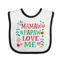 Inktastic Mamaw and Papaw Love Me Girls Baby Bib