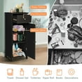 thumbnail image 5 of Barara King Toilet Storage Cabinet,Bathroom Floor Storage Cabinet, Wooden Storage Free-Standing Floor Cabinet with Drawer and Shelf-Brown, 5 of 9
