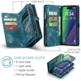 thumbnail image 3 of For iPhone 15 Wallet Case,iPhone 15 Zipper Folio Leather Case Wallet with Card Holder Strap Wristlet Detachable Magnetic Protective Back Case for iPhone 15 5G 6.1 Inch, 3 of 7