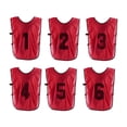 thumbnail image 1 of Uxcell Gilet d'Entraînement de Soccer, Maillots de Sport d'Équipe Réversibles Numérotés Rouges 27 Po, 1 of 7