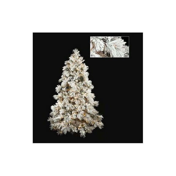 7.5 ft. Flocked Pine Tree, White Flock