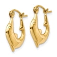 thumbnail image 2 of Real 14kt Yellow Gold Polished Dolphin Hoop Earrings; for Adults and Teens; for Women and Men, 2 of 4