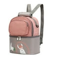 thumbnail image 2 of Bolsa de transporte para enfriar leche materna, impermeable, suave, con doble capa de aislamiento, para biberones, mochila, color rosa y gris., 2 of 11