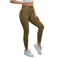 thumbnail image 4 of INSPIRE CHIC Women's High Waisted Leggings Tummy Control Cycling Running Workout Pants S Brown, 4 of 5