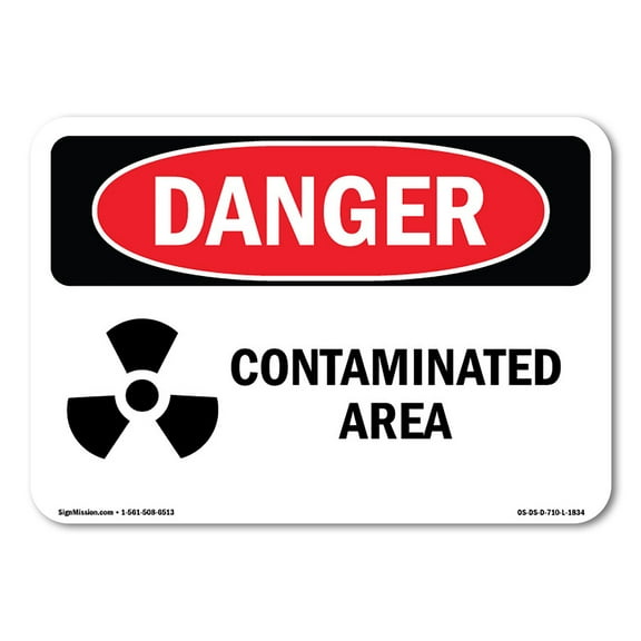 OSHA Danger Sign - Contaminated Area | Plastic Sign | Protect Your Business, Construction Site, Warehouse & Shop Area |  Made in The USA