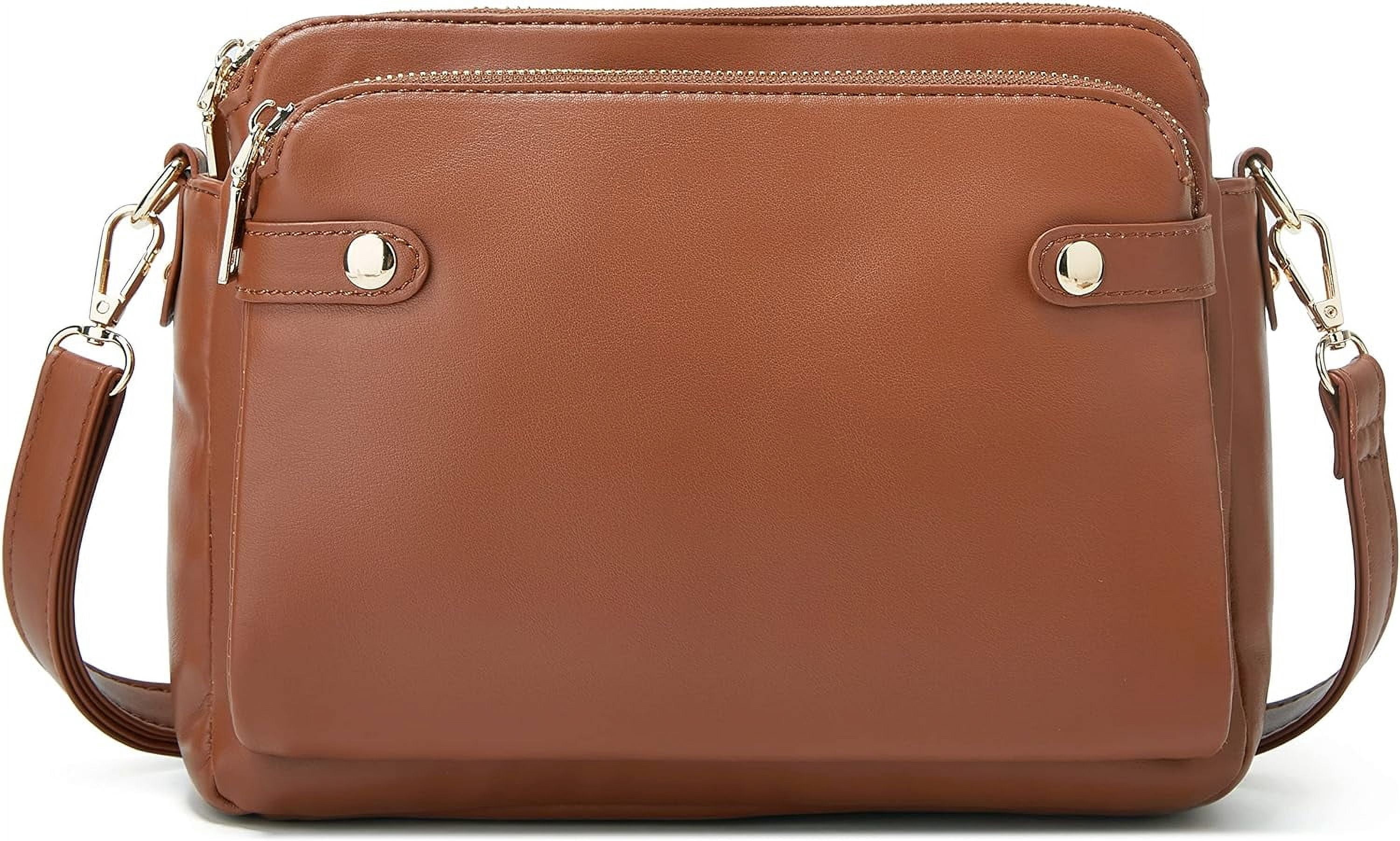 HLSOHJP Crossbody Bags for Women Three-Layer Shoulder Bag Vegan Leather Multiple Compartments Handbag Purses Satchel Hobo Clutch