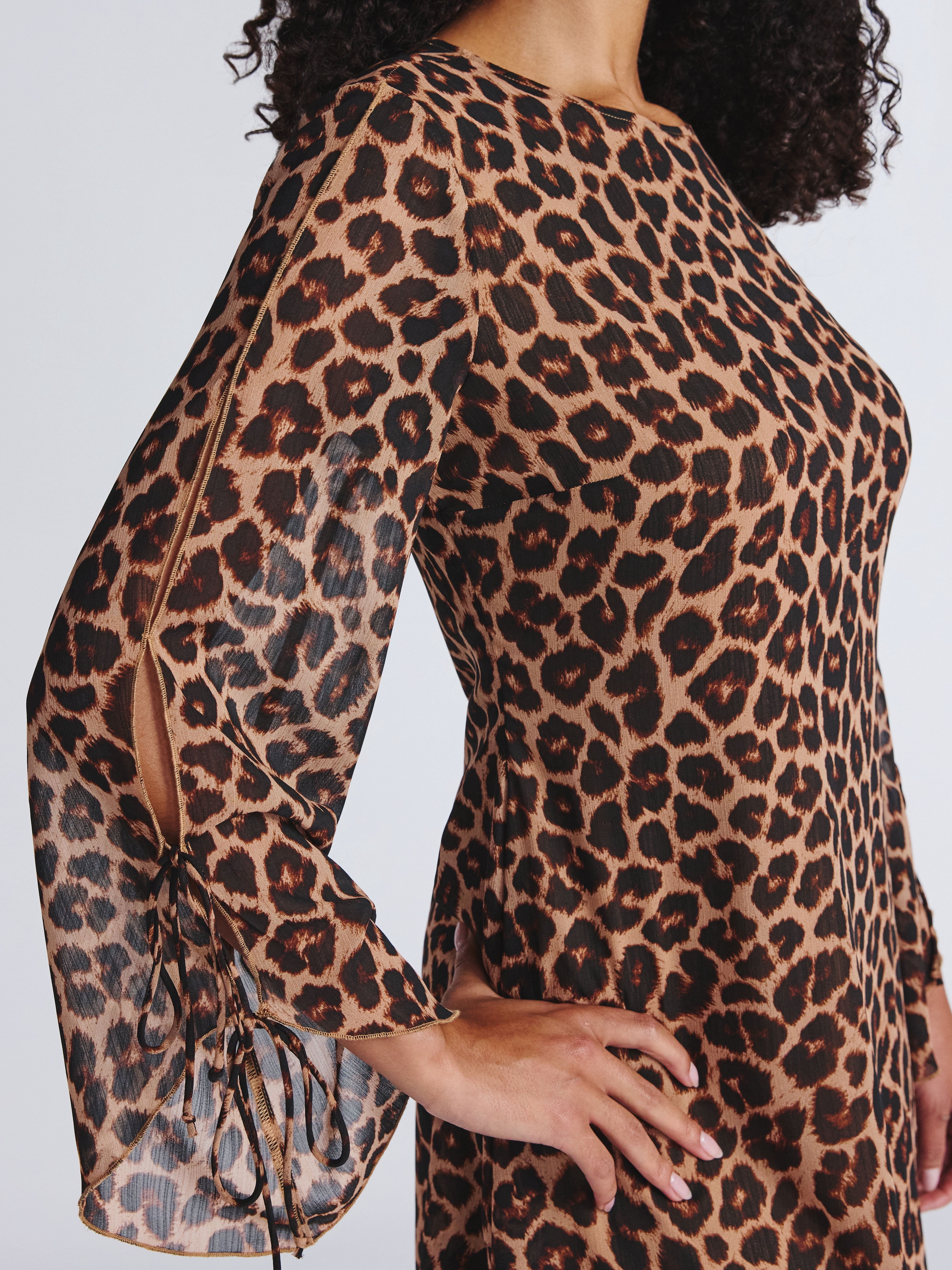 Time and Tru Women's Tie Sleeve Mini Dress, Sizes XS-XXXL