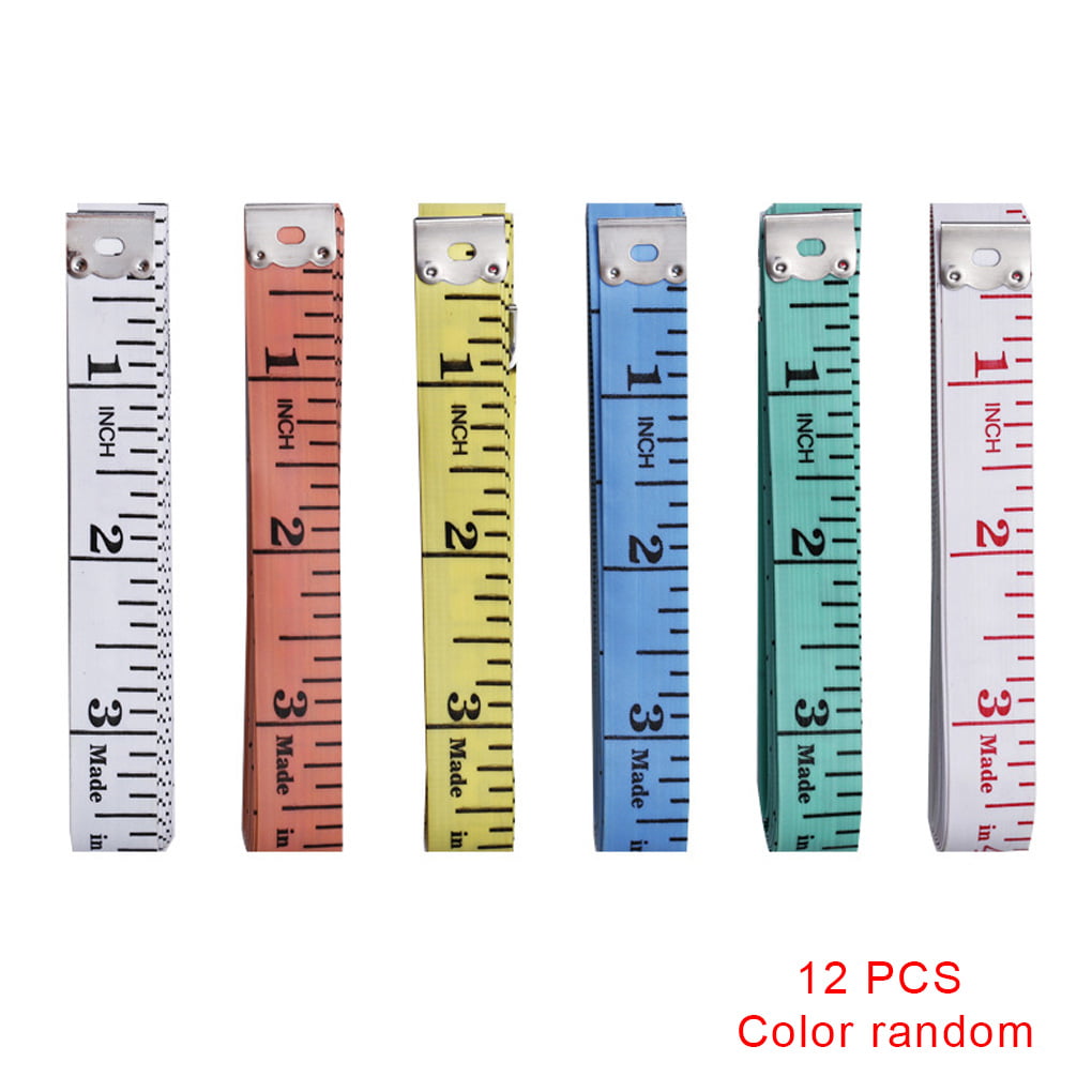 Random Color Used for Sewing Cloth Ruler and Body Measuring Tape 4 Different Colors 12PCS Soft Tape Measure 60 inches / 150 cm