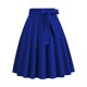 thumbnail image 4 of Karight Womens Midi Skirt Swing A-line Vintage Casual Elastic Wide Waist Flared Skirt with Belt, 4 of 5