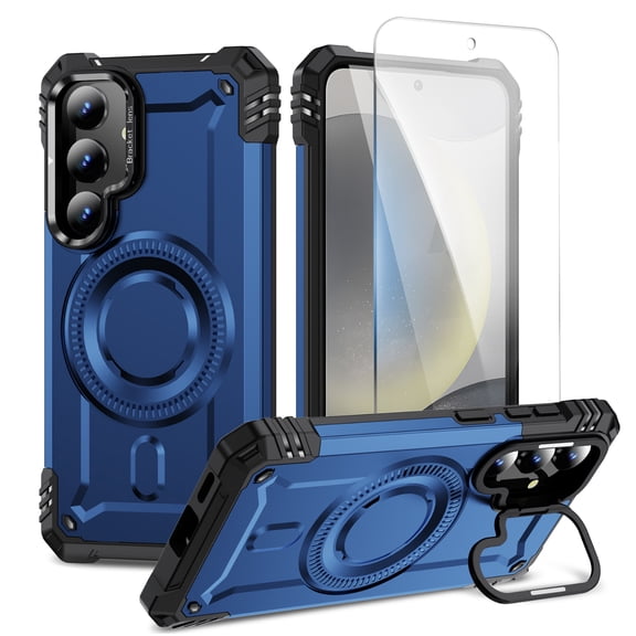 Allytechgroup Heavy Duty Shockproof Galaxy A16 5G Case, Shockproof Phone Case for Samsung Galaxy A16 5G, Camera Kickstand Bracket, Compatible with MagSafe & Car Mount Cover Shell, Blue