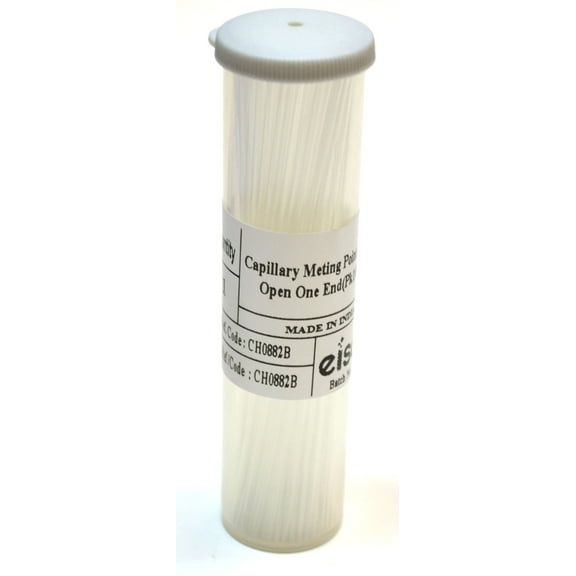 Eisco Labs Borosilicate Glass Capillary Melting Tube in Receptacle with One Open End