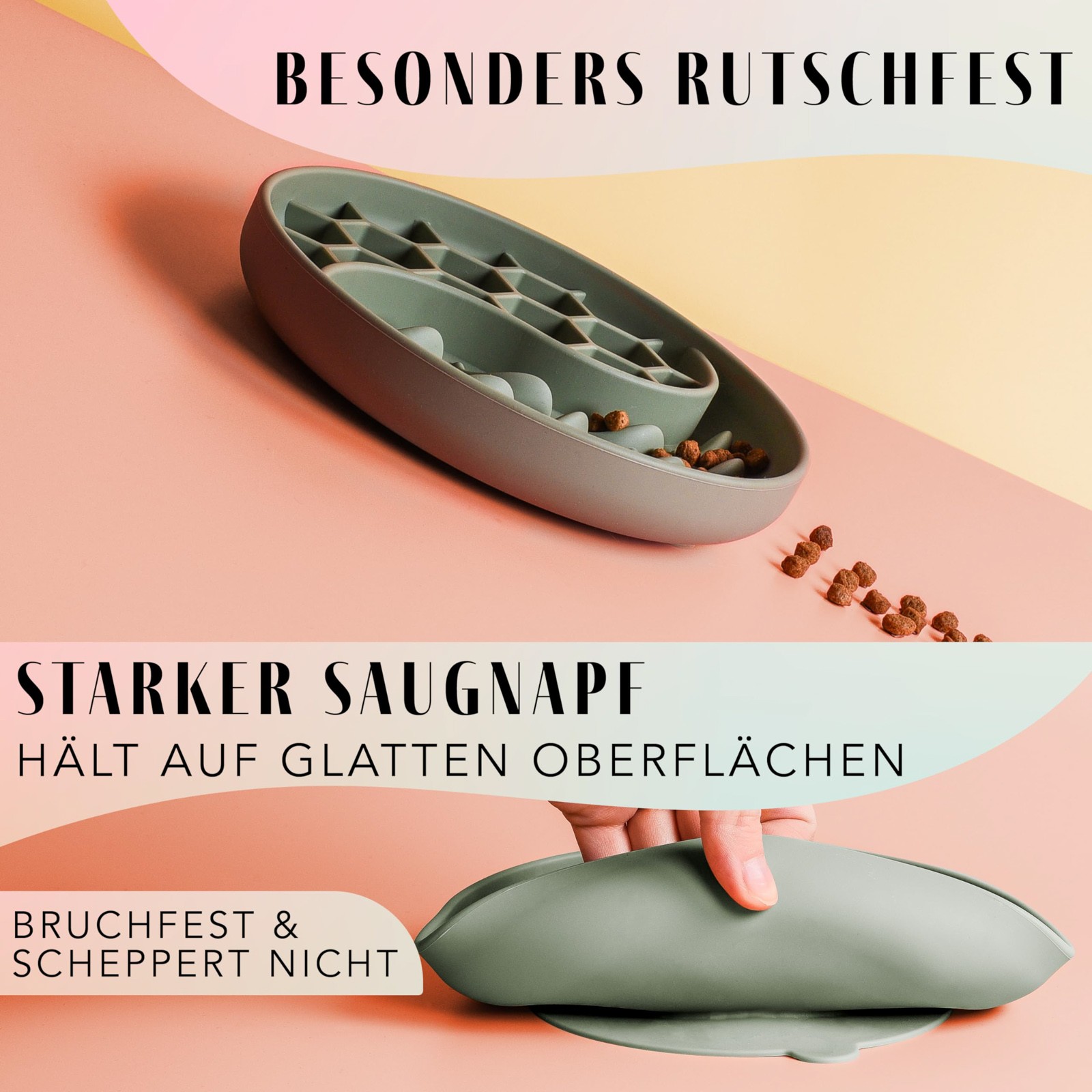 Schling Napf Für Hunde Katzen I Slow Feeder I Leckmatte Hund Mit Großem Saugnapf I Schleckmatte Katze Für Nassfutter Trockenfutter High-quality
