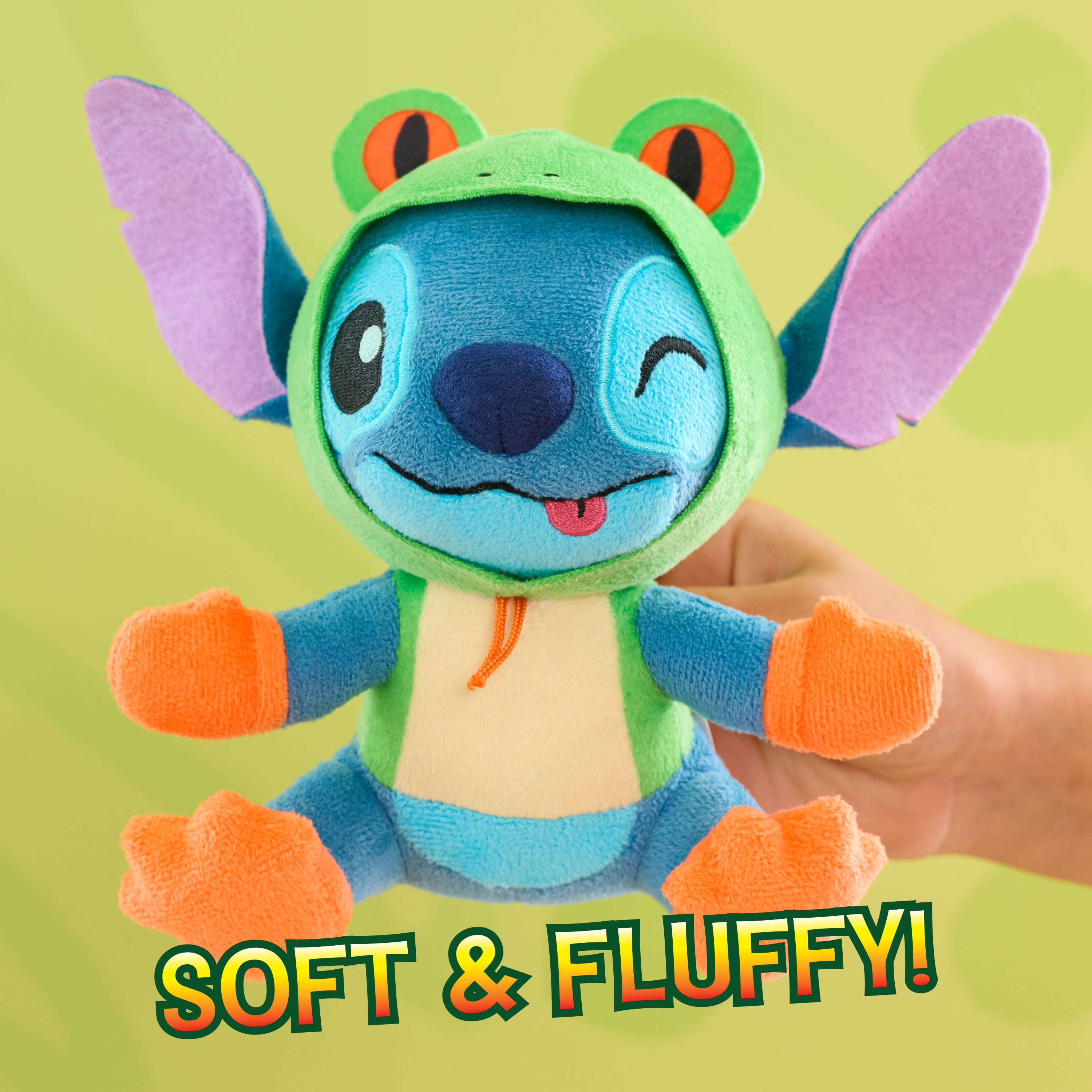 Disney Stitch Goes Wild Small Plush - Stitch Frog, Cute & Fluffy, For Kids, Fans & Collectors