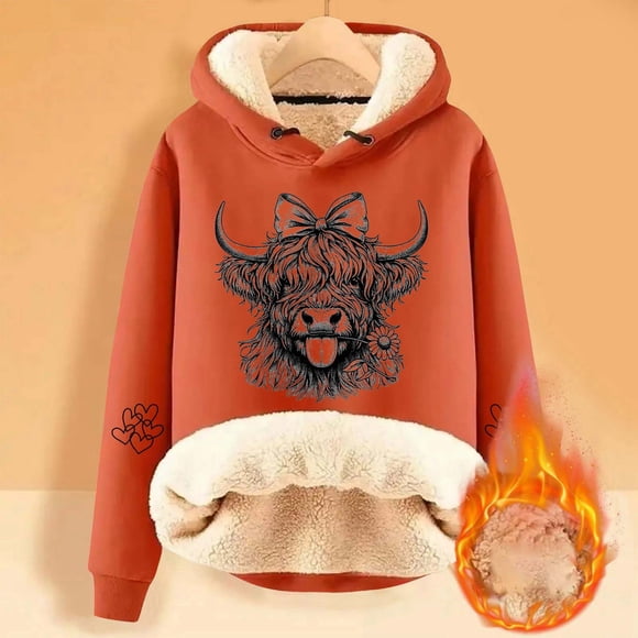 Women's Winter Thick Woolen Warm Solid Color Color Lamb Wool Hooded Sweatshirt Jacket Knitted Hoodie for Women Women's Hoodies Pullover Sweat Womens Shirt Knitted Hoodie Thin Tunic Hoodie