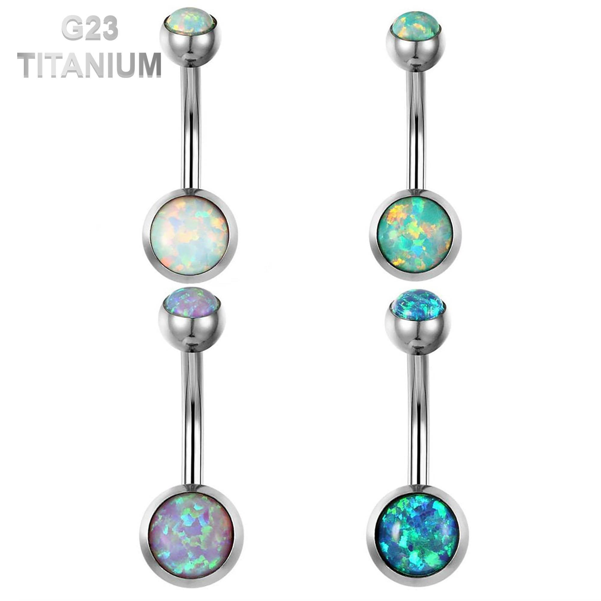 Titanium opal belly ring sale