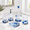5-piece-Shell, variant on 4 Piece Liquid 3d Floating Motion Bathroom Vanity Accessory Set Oceam Theme Sea Shell Conch Toothbrush Holder Tumbler Soap Dispen