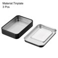thumbnail image 3 of Uxcell 3.43" x 2.36" x 0.71" Tin Box Storage Containers with Clear Window Lids Tinplate Black 3pcs, 3 of 5